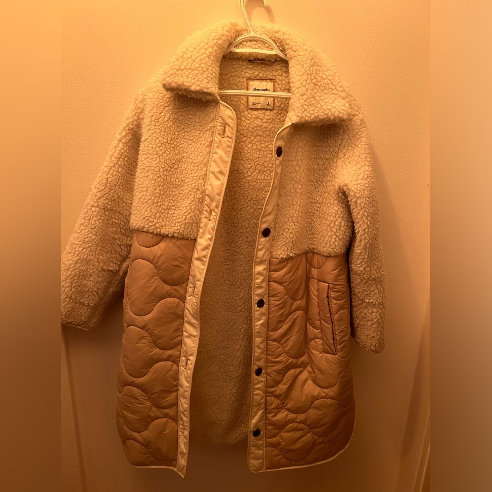 Monse Beige and Cream Shearling Coat